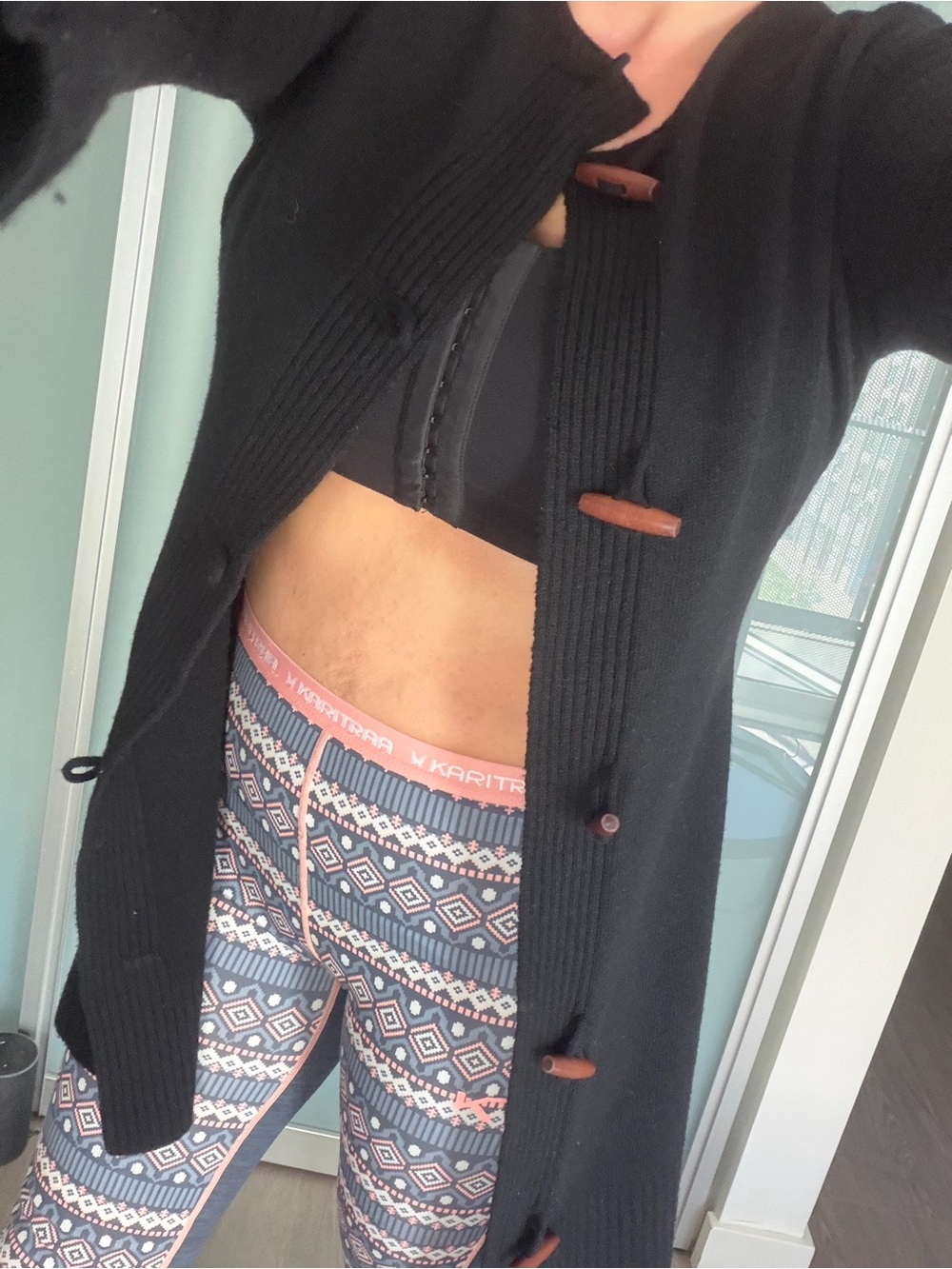 Laluna Black Toggle Cardigan Like New